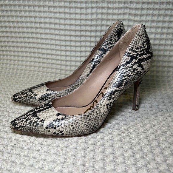 Sam Edelman Hazel Pointed Toe Snake Print Heels Pumps Women's Size 8 M - Picture 3 of 8
